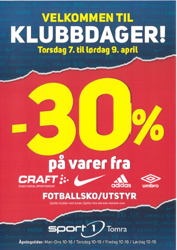 Klubbdager på Sport 1 Tomra 07-09 april